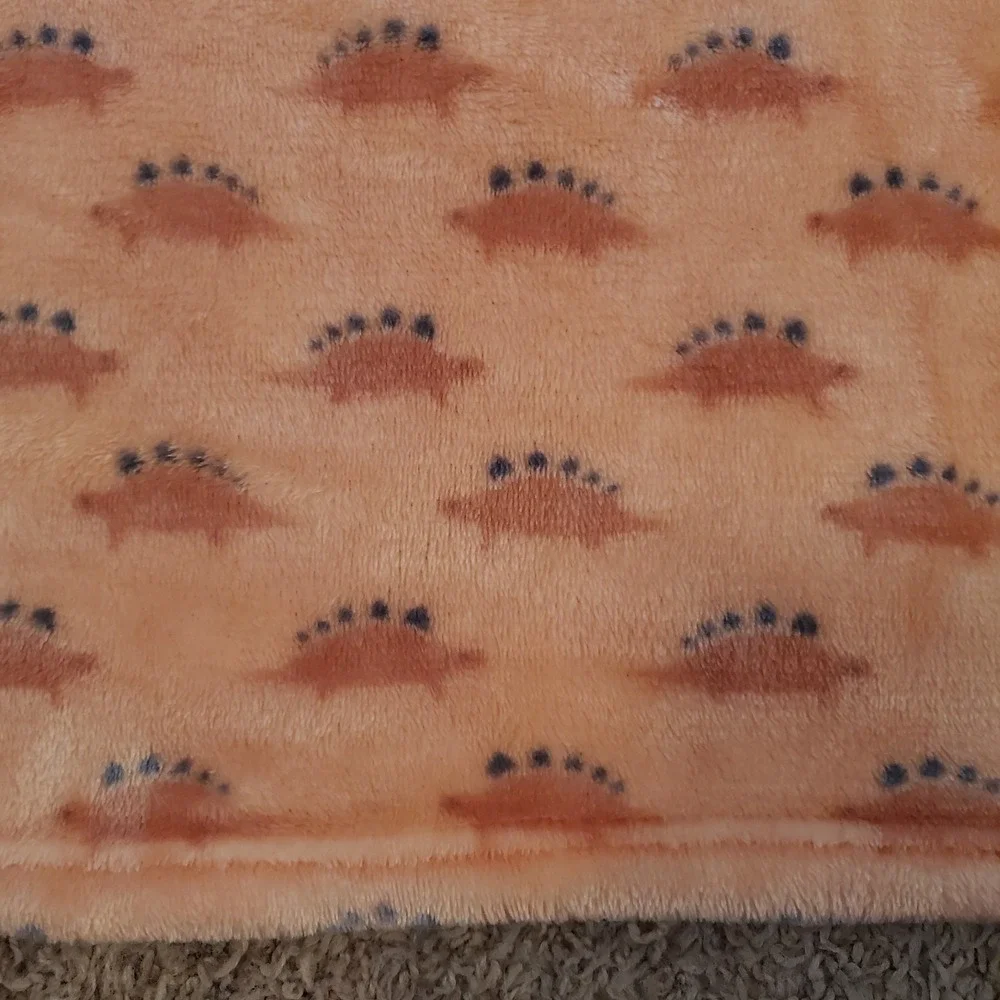 Dinosaur Stegosaurus Hudson Baby Plush Blanket Orange